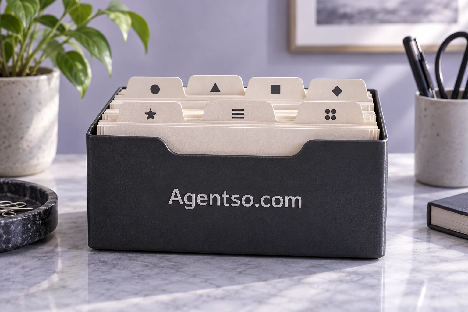 An internal agent directory editorial photograph