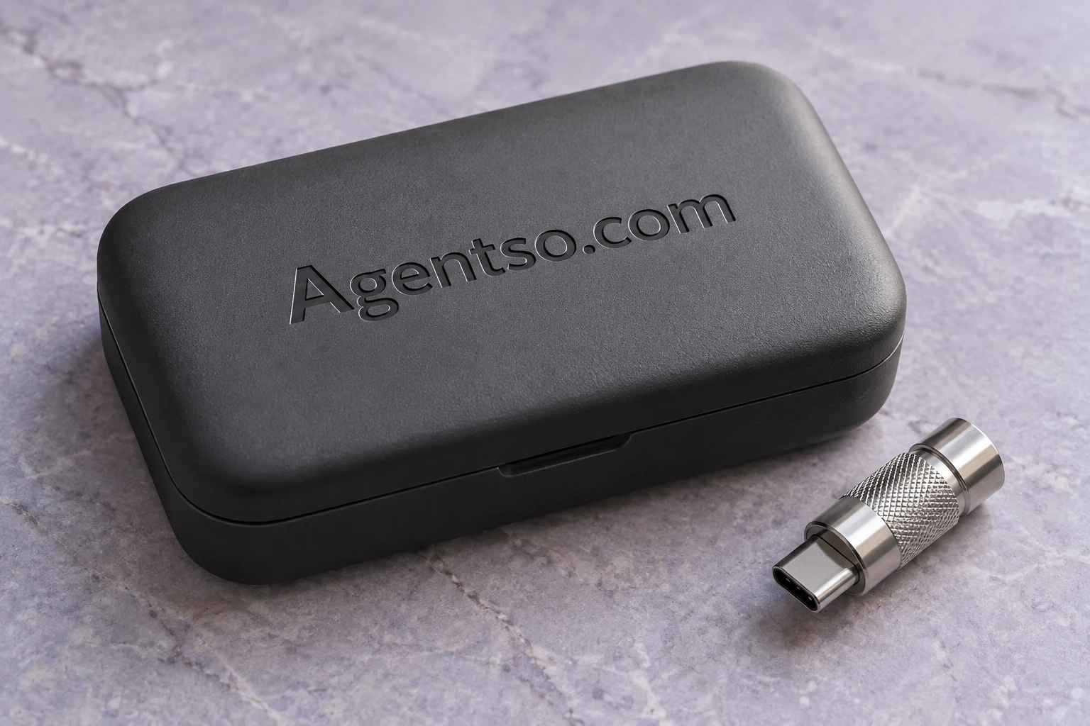 Agentso.com on a carefully finished studio object